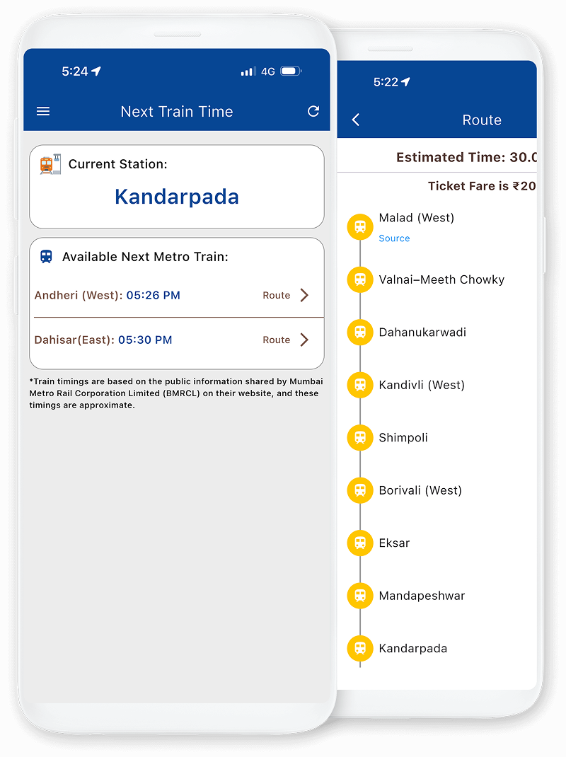 Mumbai Metro Timetable